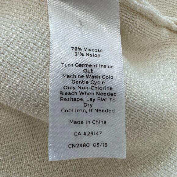 Talbots Button Front Knit Cardigan Women Large Ivory Career Modest Minimalist - Picture 5 of 6